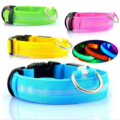 Adjustable LED Dog Collar - Waterproof Flashing Safety Glow