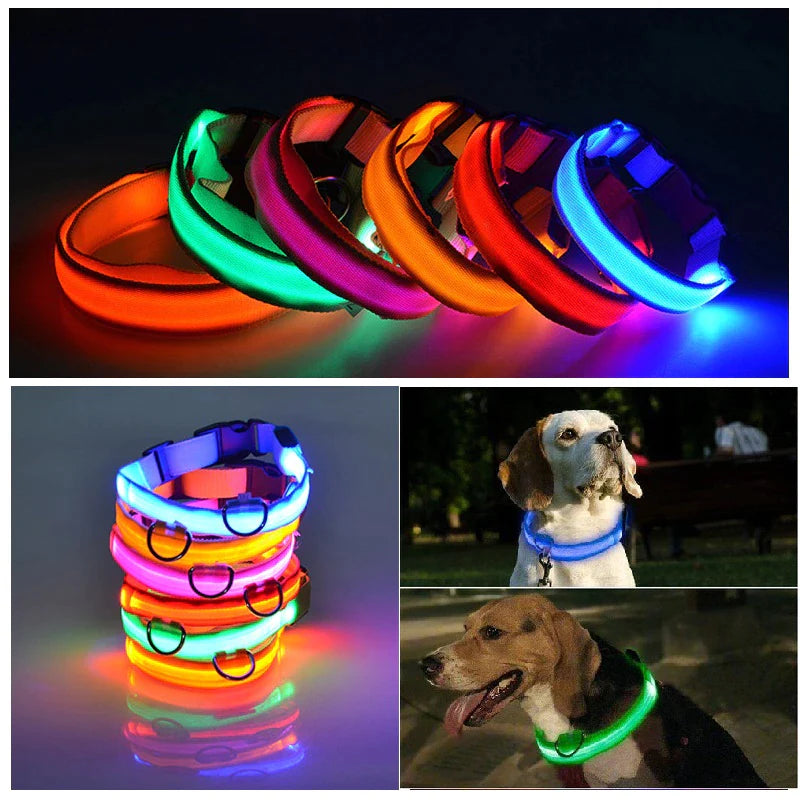 Adjustable LED Dog Collar - Waterproof Flashing Safety Glow