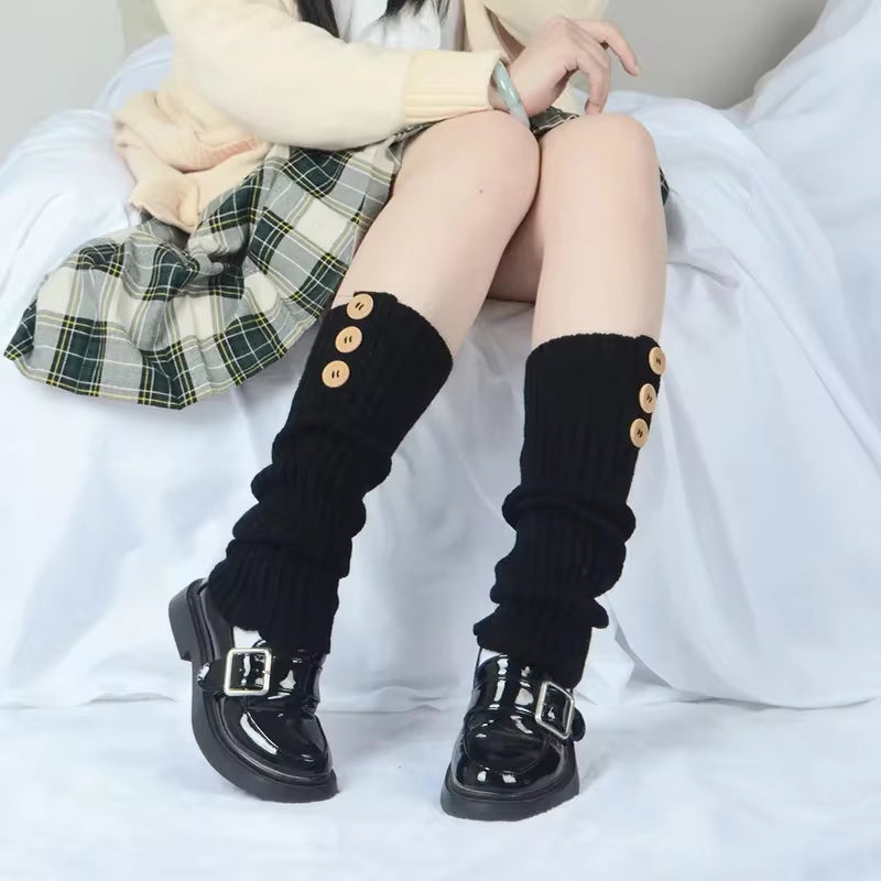 Lolita Knitted Leg Warmers & Boot Cuffs – Cozy Crochet Socks for Women (Autumn/Winter)