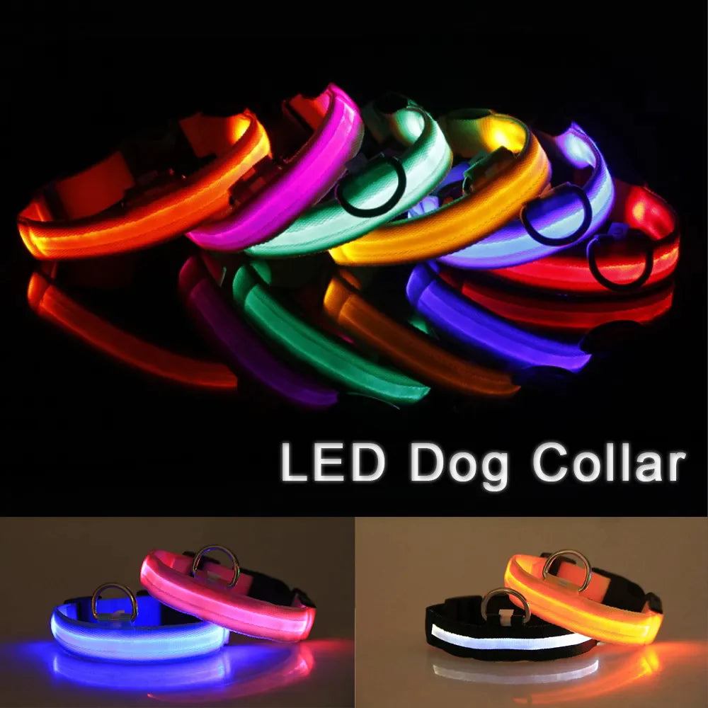 Adjustable LED Dog Collar - Waterproof Flashing Safety Glow