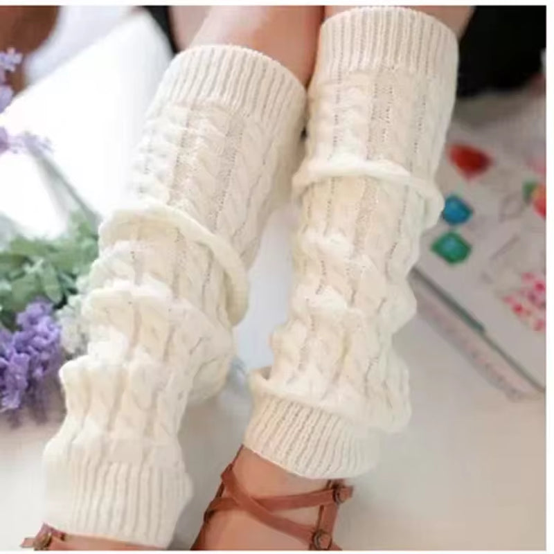 Lolita Knitted Leg Warmers & Boot Cuffs – Cozy Crochet Socks for Women (Autumn/Winter)