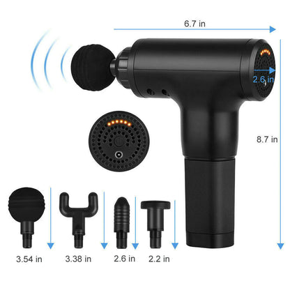 Deep Tissue Percussion Massage Gun with 4 Heads - Muscle Relaxation & Vibrating Therapy