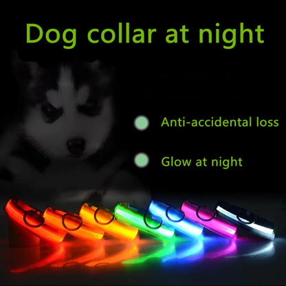 Adjustable LED Dog Collar - Waterproof Flashing Safety Glow