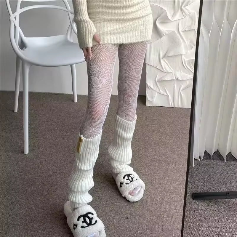 Lolita Knitted Leg Warmers & Boot Cuffs – Cozy Crochet Socks for Women (Autumn/Winter)