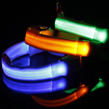 Adjustable LED Dog Collar - Waterproof Flashing Safety Glow