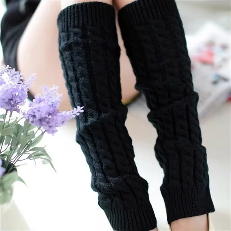 Lolita Knitted Leg Warmers & Boot Cuffs – Cozy Crochet Socks for Women (Autumn/Winter)