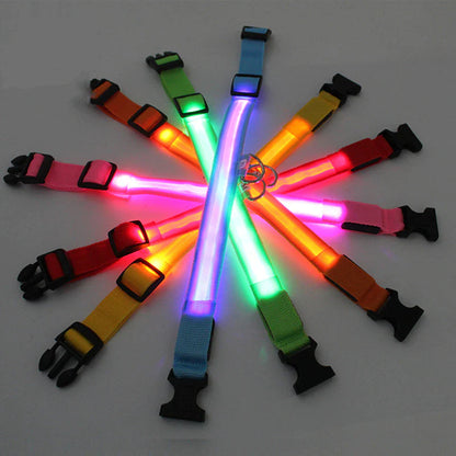 Adjustable LED Dog Collar - Waterproof Flashing Safety Glow