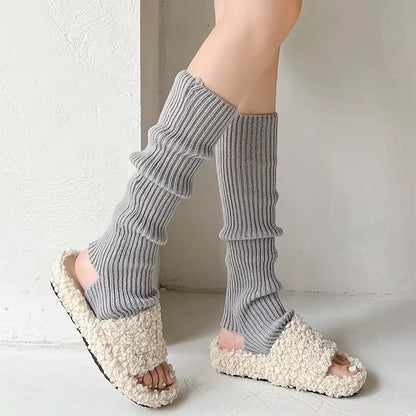 Lolita Knitted Leg Warmers & Boot Cuffs – Cozy Crochet Socks for Women (Autumn/Winter)