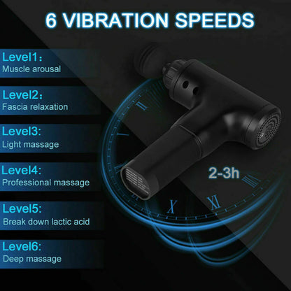 Deep Tissue Percussion Massage Gun with 4 Heads - Muscle Relaxation & Vibrating Therapy